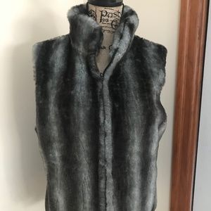 Black and Grey Fur Vest